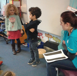 Acting out the tale of Tootoomoo at Coleridge Primary School