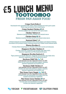 £5 Whetstone Lunch Menu